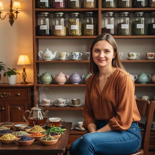 Zelené bylinky a kvety usporiadané v sklenenej nádobe na jemnom pozadí.