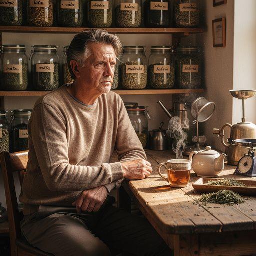 Relaxujúca atmosféra s čajovou súpravou a sviečkami na stole.